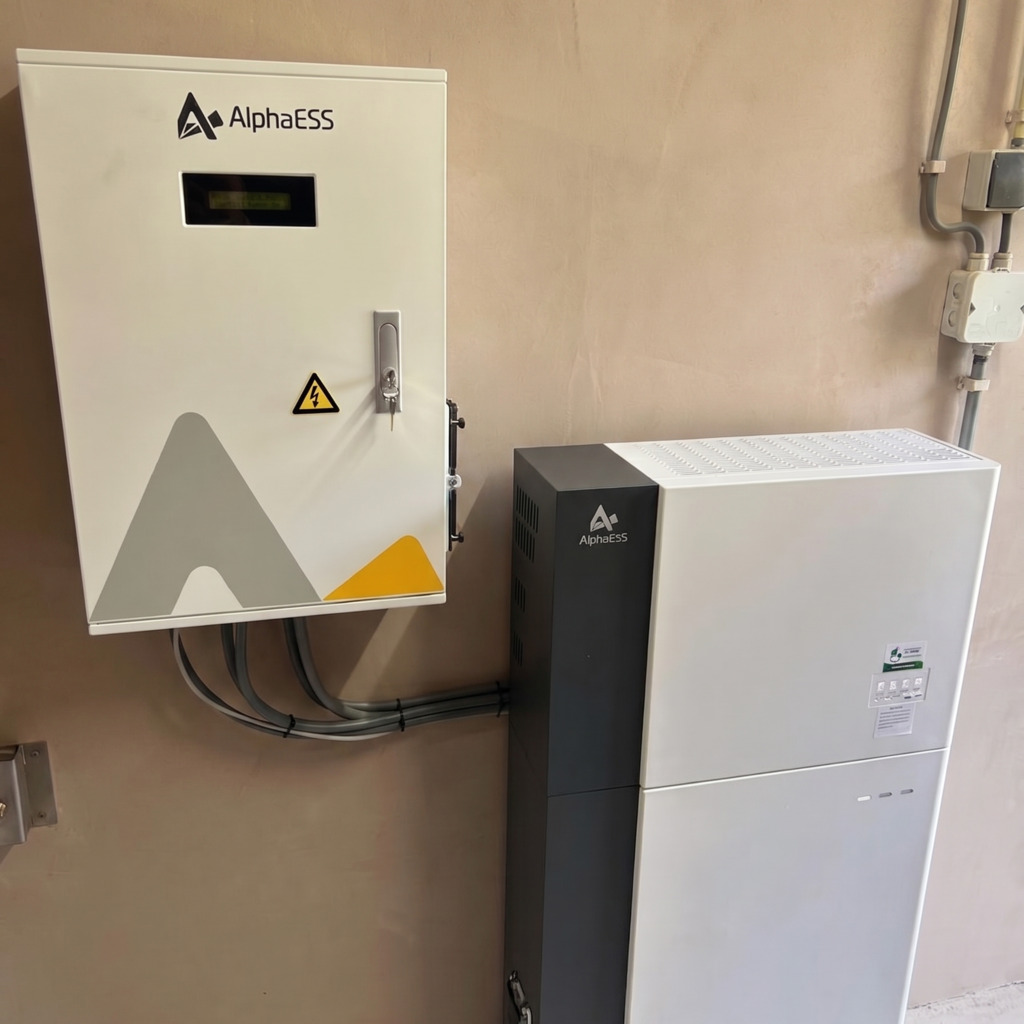 AlphaESS thuisbatterij installatie in garage